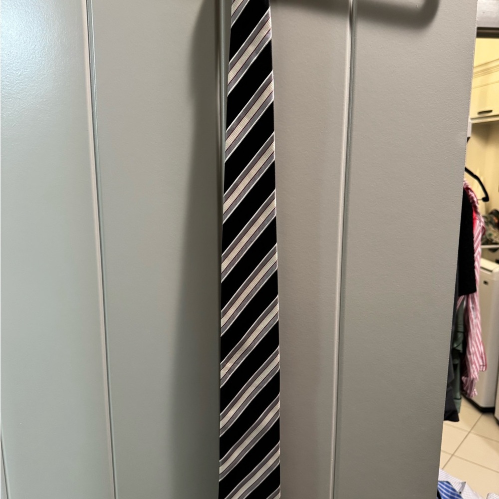 Striped Black and Gray Men's Tie